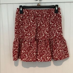 Floral Red Skirt